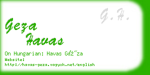 geza havas business card